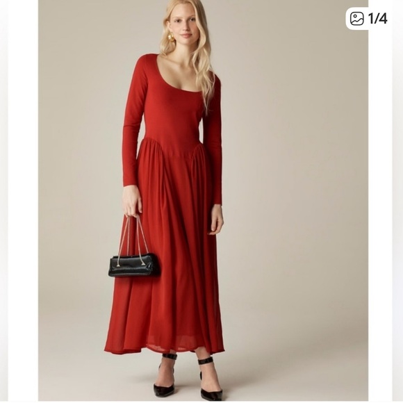 black fit and flare midi dress BIANA Nora Milano Knit Short Sleeved Fit-And-Flare Midi Dress